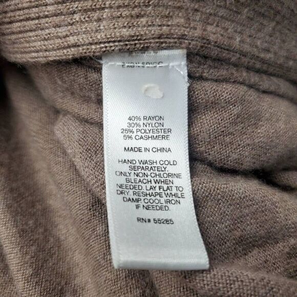 Express Women’s Brown Open Front Cardigan Sweater Small Rayon Cashmere Blend Dra - Picture 7 of 7